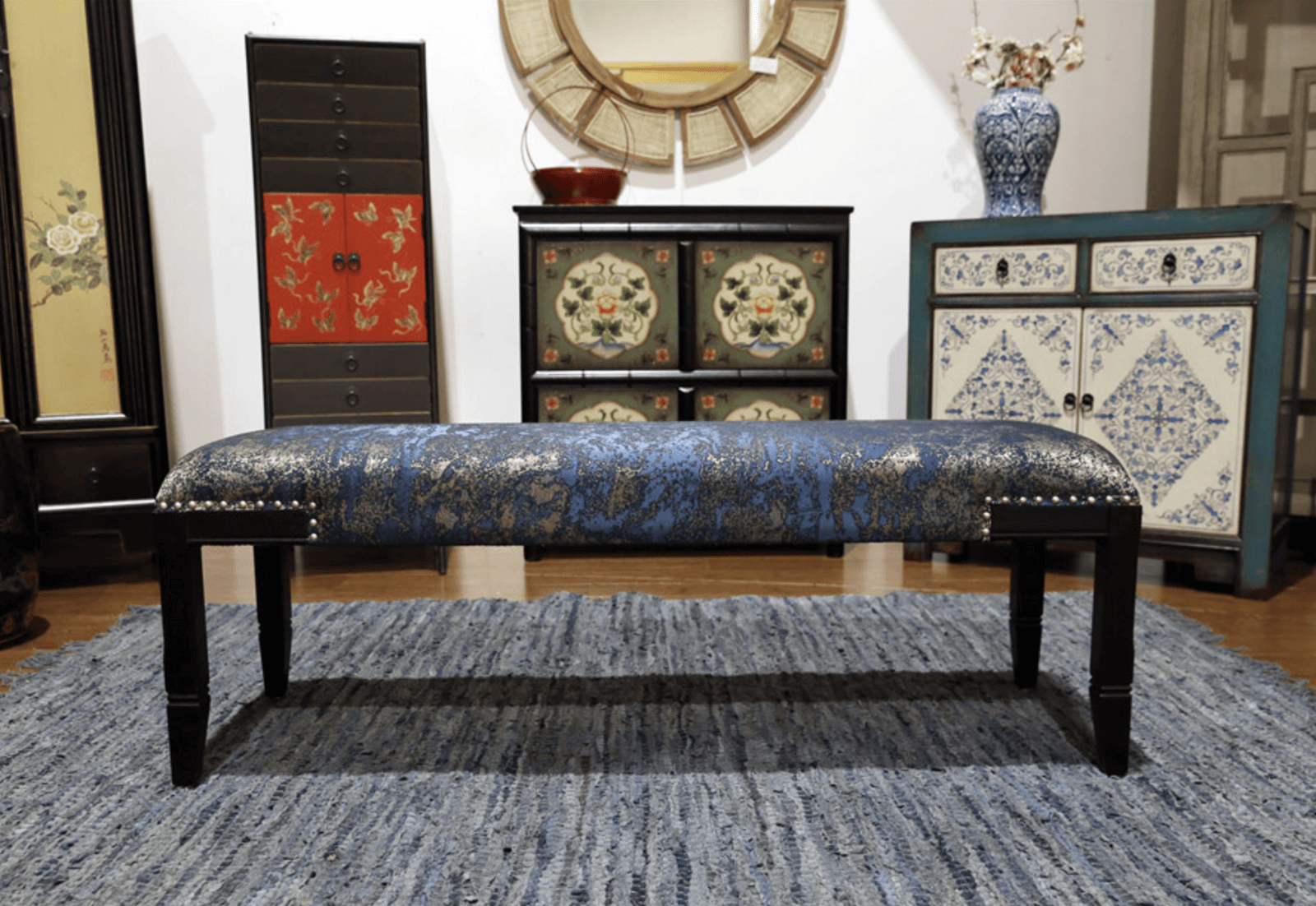 CYLLENE | ELEGANT FABRIC BED-END BENCH