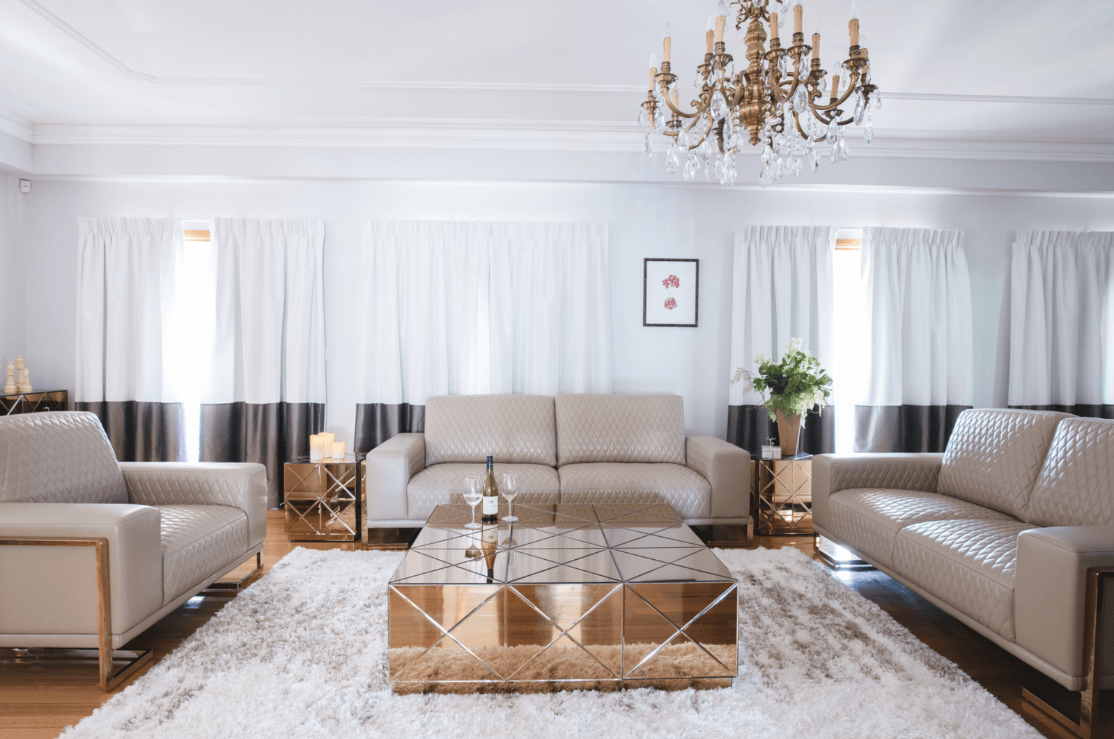 CELLAR | ROSE GOLD MIRRORED COFFEE TABLE