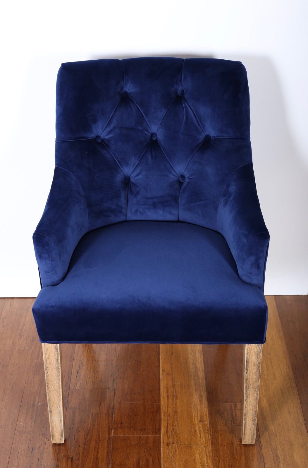 ARIANA | VELVET END CARVER CHAIR - DEEP BLUE