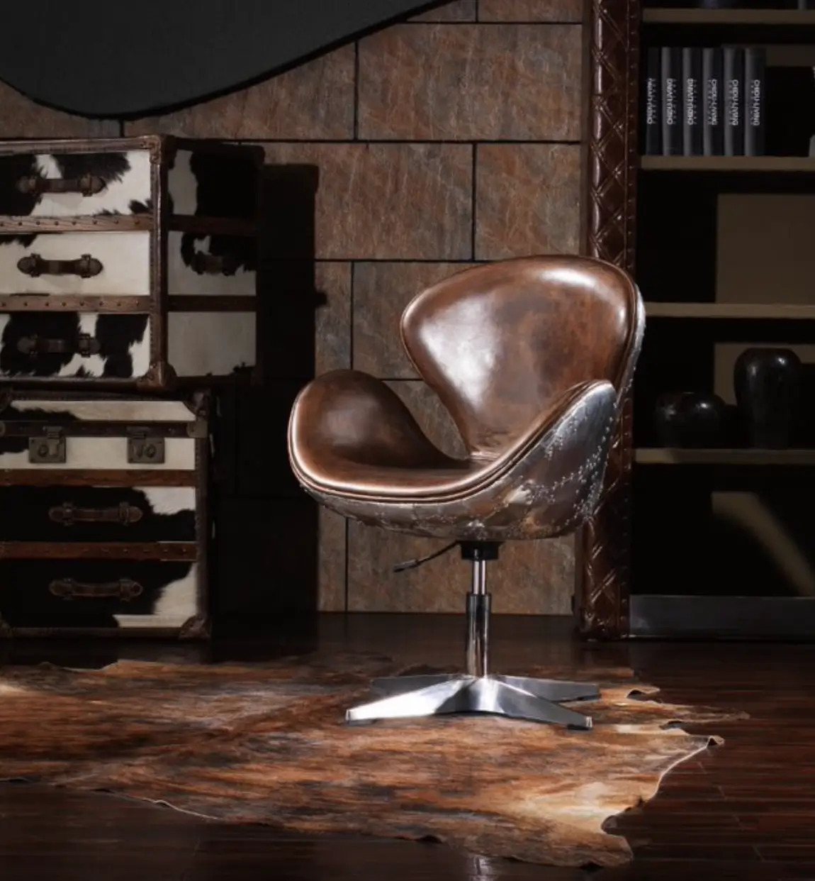 AVIATOR | ANTIQUE LEATHER OFFICE CHAIR