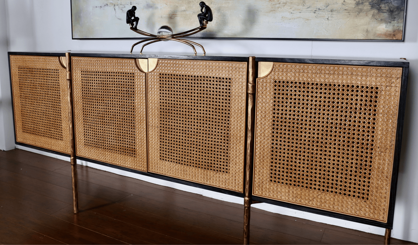 TUSKEN | IRON & RATTAN CONSOLE TABLE