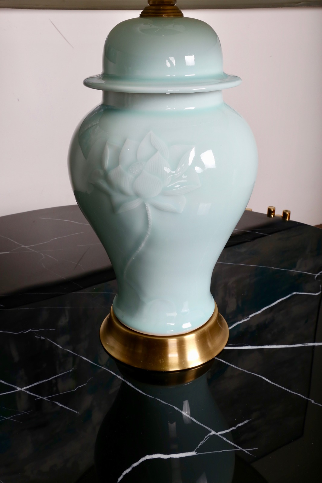 CRESENT BLUE TABLE LAMP