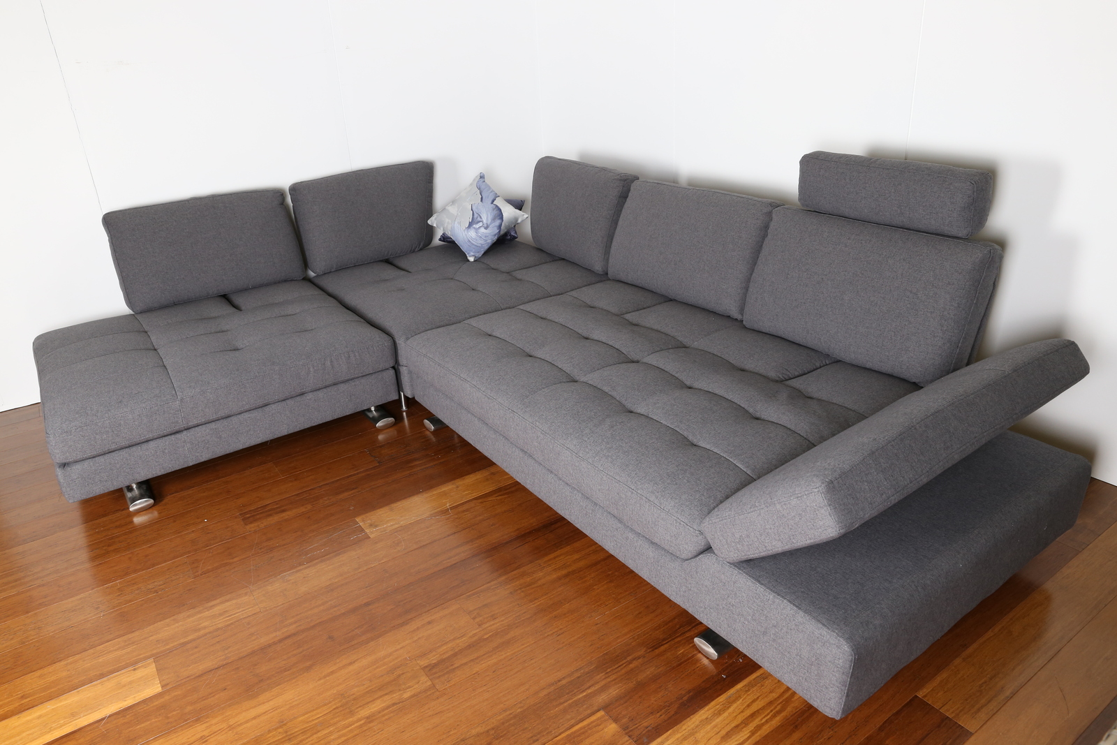 Ryder Modern Adjustable Fabric & Leather Corner Lounge Range Brisbane
