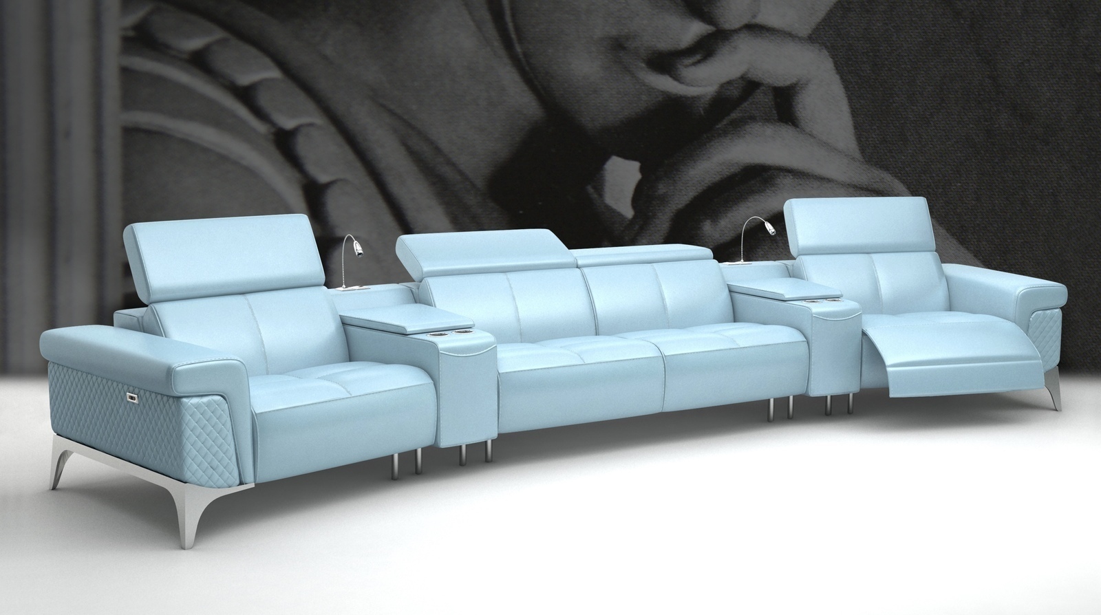 ZEUS | MODERN MEDIA LEATHER LOUNGE SUITE 