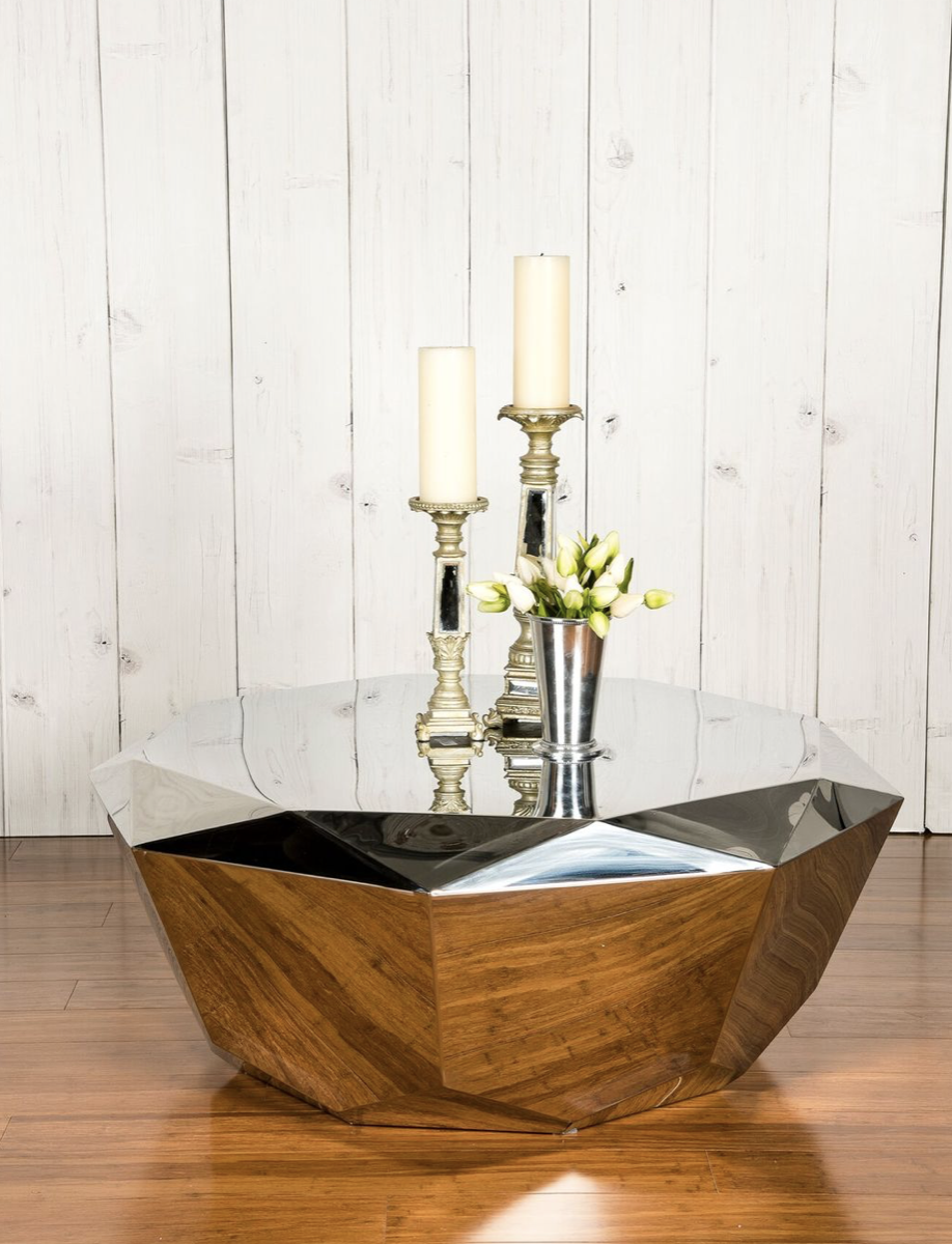 TIFFANY | MODERN SILVER DIAMOND COFFEE TABLE 