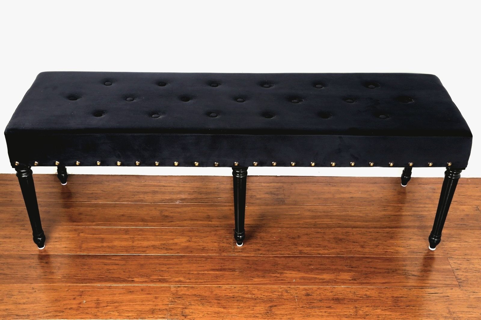 CLARA CLASSIC BLACK VELVET BEDEND BENCH SEAT