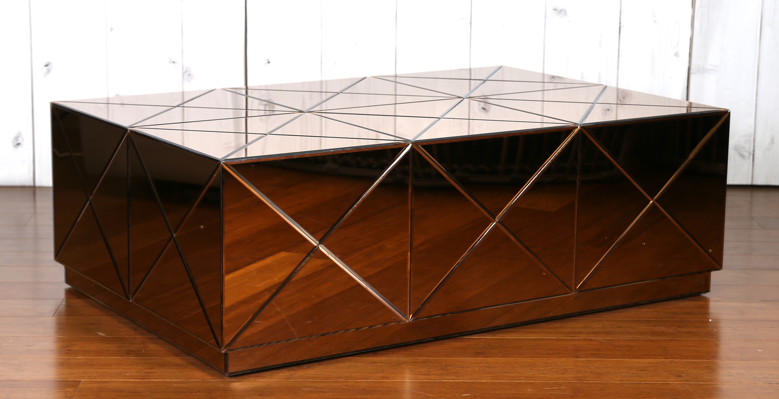 DESIGNER RECTANGULAR MIRRORED COFFEE TABLE