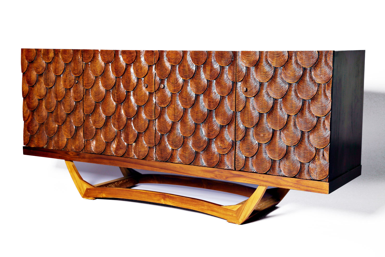 SCALLOP TIMBER BUFFET CREDENZA