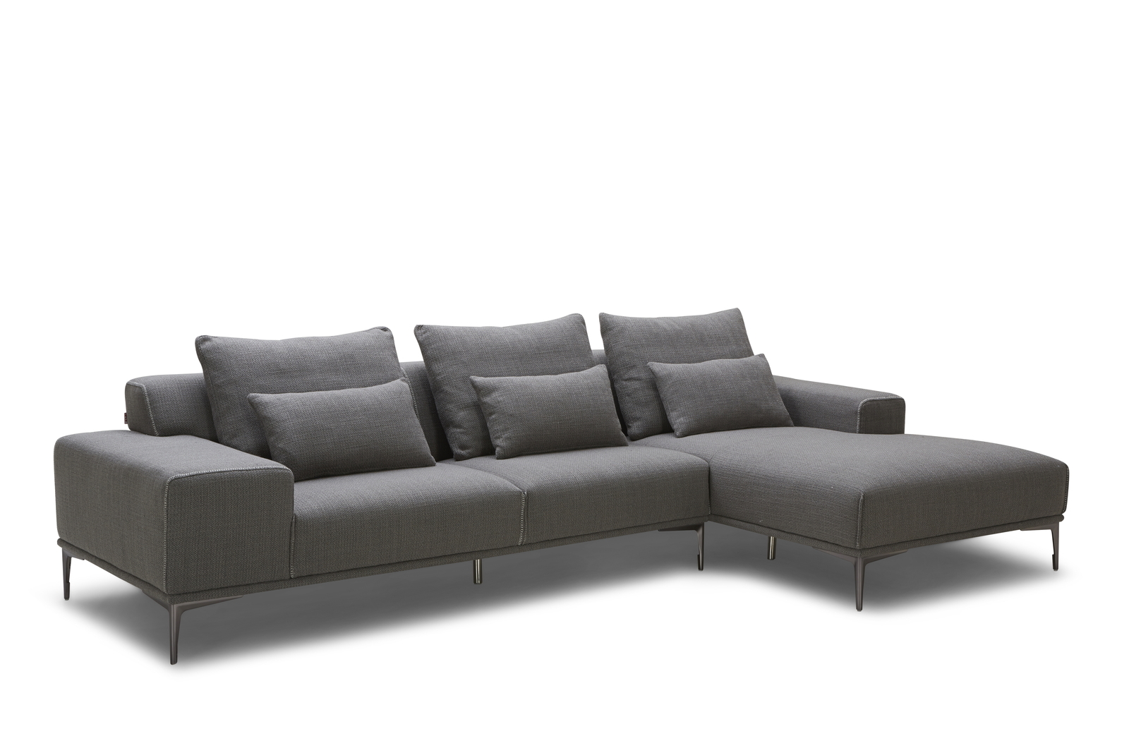 Heath Modern Sofa With Chaise and Sleek Metal Legs Brisbane
