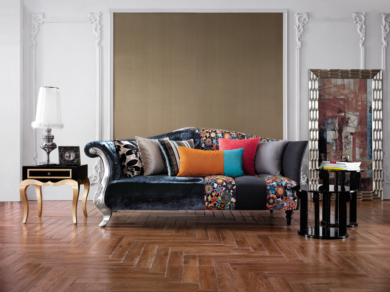 Rainbow Eclectic Colourful Velvet Sofa Lounge Brisbane Australia