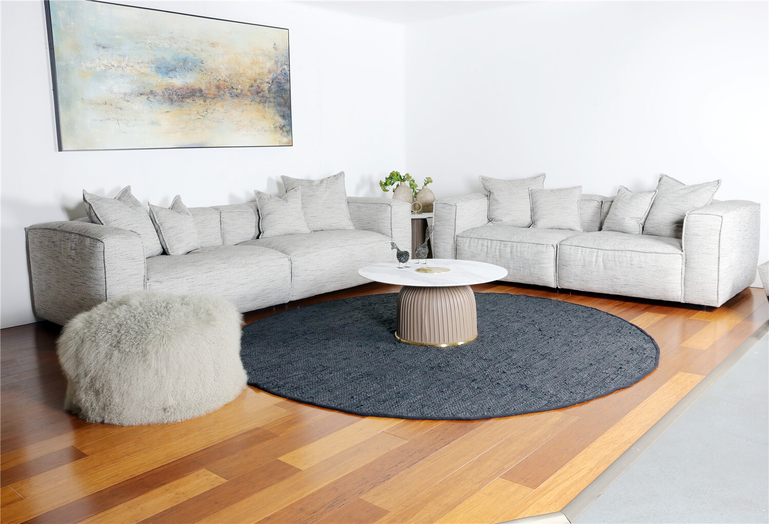 Storm Contemporary Plush Fabric Lounge Furniture Brisbane