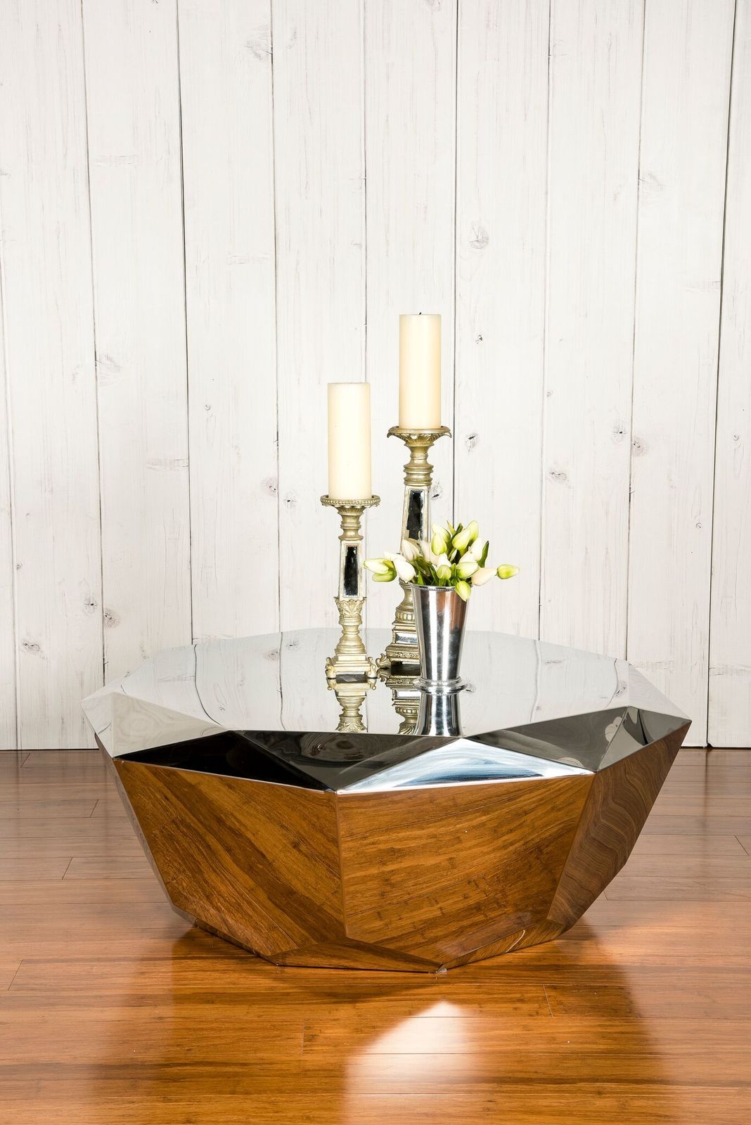 Tiffany Modern Silver Diamond Coffee Table Living Room Furniture