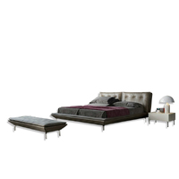 ADELE LEATHER BED AND MATCHING BENCH