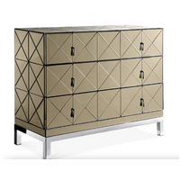 CELLAR ROSE GOLD MIRRORED CHEST OF DRAWERS