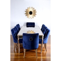 ARIANA | CLASSIC LUX VELVET SIDE DINING CHAIR - DEEP BLUE