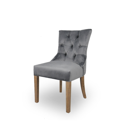 ARIANA | CLASSIC LUX VELVET SIDE DINING CHAIR - SILVER