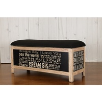 DORELLE BLACK TIMBER BENCH WITH STORAGE