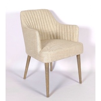 CONTEMPORARY TUB | FABRIC DINING CHAIR - BEIGE