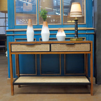 HERVE CONTEMPORARY RATTAN CONSOLE - 2 DRAWERS