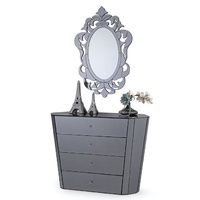 EDGE GREY MIRRORED CHEST OF DRAWERS