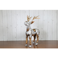 REINDEER | UNIQUE FREE STANDING AVIATOR REINDEER DECOR - TEAK & ALUMINIUM 