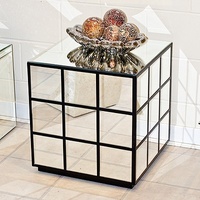 RUBIX | CLEAR MIRRORED SILVER SIDE TABLE