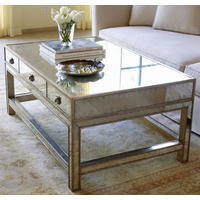 CHAMPAGNE | ANTIQUE MIRRORED COFFEE TABLE