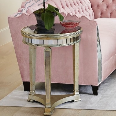 NEO CLASSIC MIRRORED SIDE LAMP TABLE