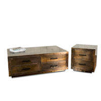 JET BLAST BRASS COFFEE TABLE
