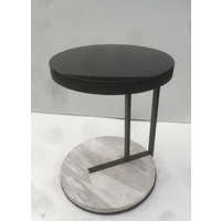 KART | GLASS & FAUX MARBLE SIDE TABLE