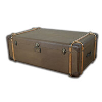 POLSTAR TOBACCO VINTAGE LUGGAGE COFFEE TABLE w/ SOFT CLOSE SIDE DRAWERS