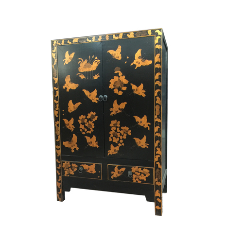 GOLD BUTTERFLY TALL TIMBER CABINET