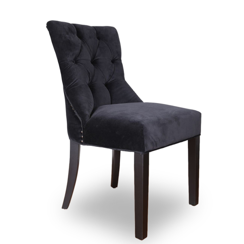 ARIANA | CLASSIC LUX VELVET SIDE DINING CHAIR - BLACK