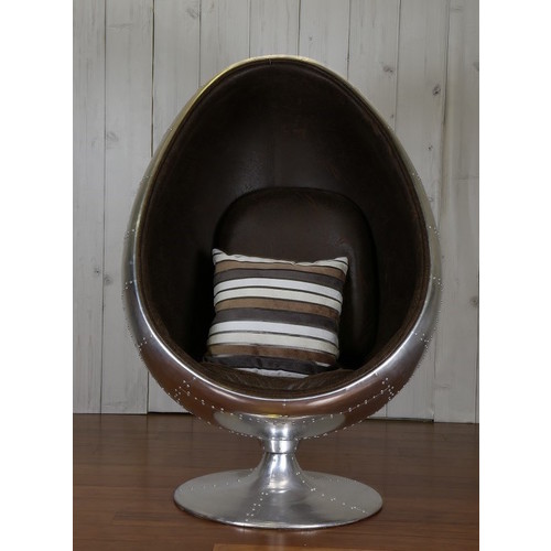 AVIATOR | INDUSTRIAL DOME EGG CHAIR - TOBACCO BROWN