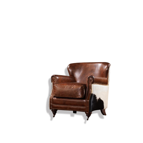 HOSS | CLASSIC RAWHIDE LEATHER CHAIR - BROWN