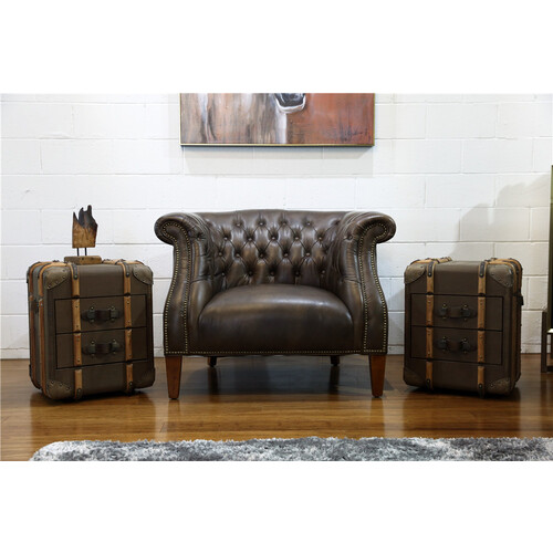 PARK LANE | CLASSIC OCCASIONAL CHAIR - BROWN 