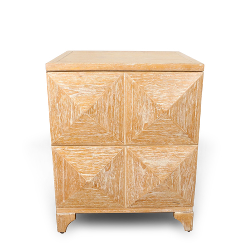 FORME | PYRAMID TIMBER SIDE TABLE  - WHITE WASH