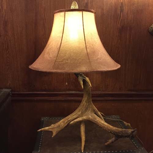ANTLER LAMP WITH CURVED SHADE
