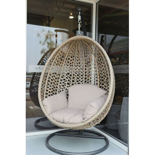 Designer Hanging Egg Chair, White Outdoor Hanging Egg Chairs