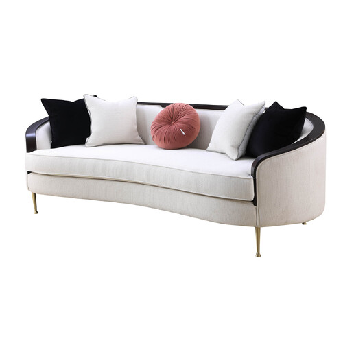 ERSA | MODERN CURVED LOUNGE - 3 SEATER, OFF WHITE