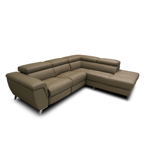 JAVIERA | 3-SEATER CORNER ELECTRIC RECLINER SUITE - RIGHT FACING CHAISE - TAUPE