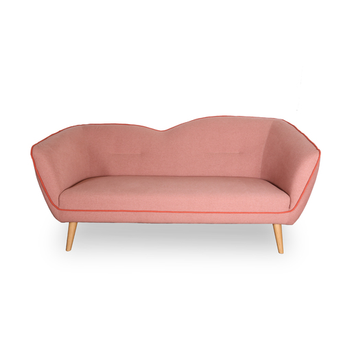 KISS ME | 3-SEATER FUNKY CURVED SOFA - BLUSH PINK