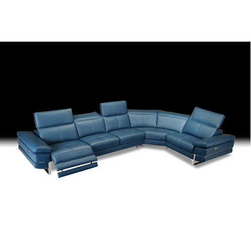 MARCEL | ELECTRIC LEATHER RECLINER SUITE - ROYAL NAVY BLUE