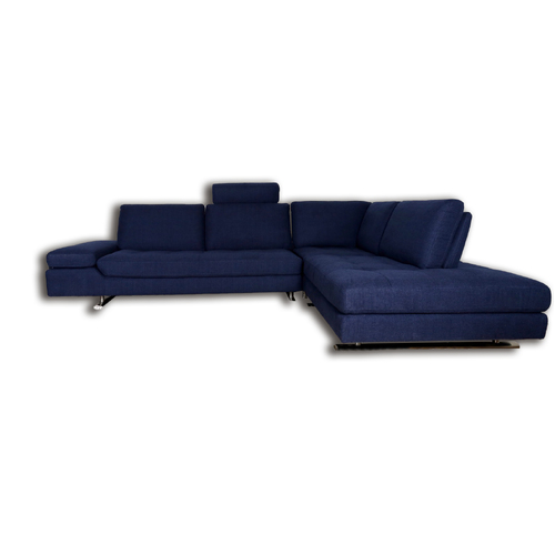 RYDER | LEATHER LOUNGE SUITE - RIGHT FACING CHAISE - MOOSE GREY