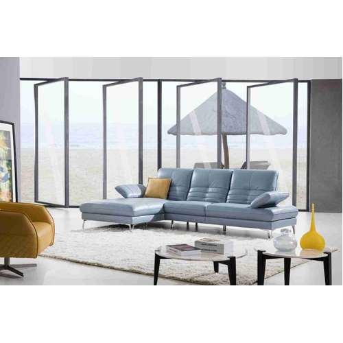 SPENCE | 2-SEATER MODERN LEATHER LOUNGE - LEFT FACING CHAISE