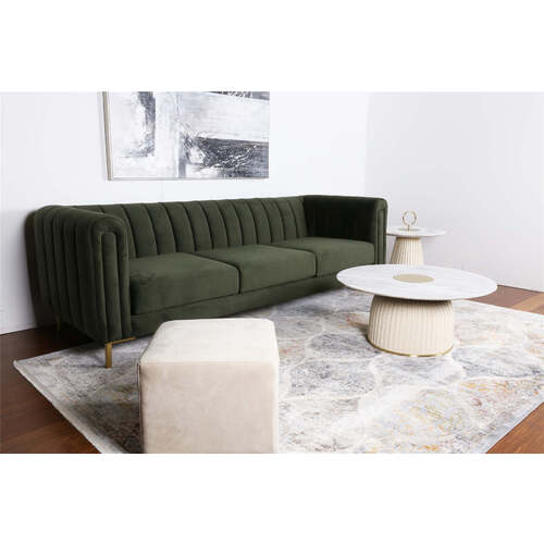 CAPITOL | EXQUISITE 3-SEATER CLASSIC VELVET LOUNGE - FOREST GREEN