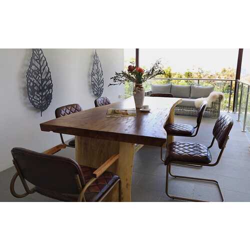 RUST WOOD TIMBER DINING TABLE
